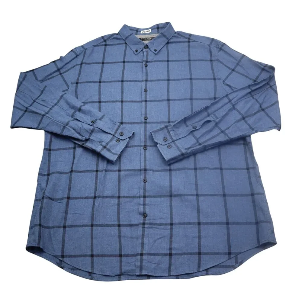 Banana Republic Shirt Mens XL Extra Blue Check Button Up Dress Workwear Office